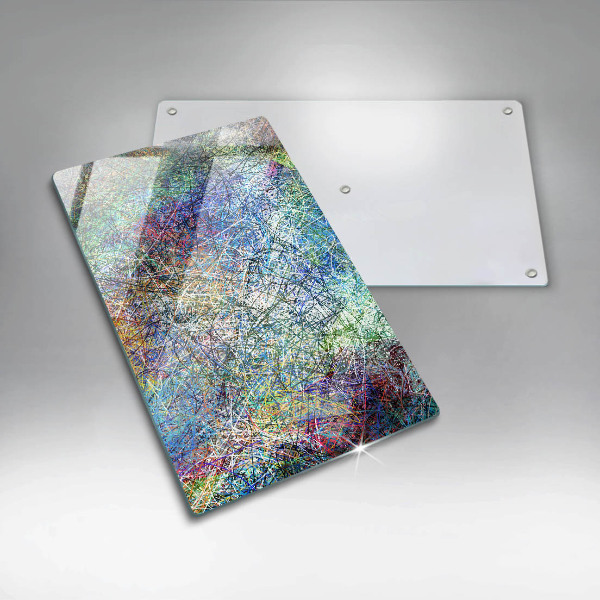 Kuchynská doska zo skla Farebná čiarová abstrakcia