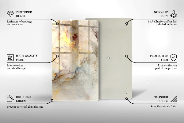 Kuchynská doska zo skla Textúra mramoru so zlatom