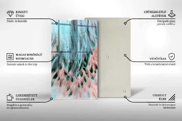 Kuchynská doska zo skla Boho vtáčie perie