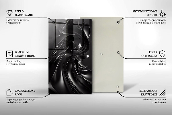 Sklenená doska na krájanie Abstraktná čierna hmota