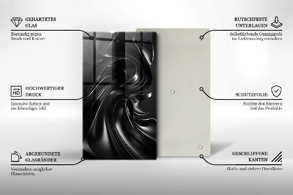 Sklenená doska na krájanie Abstraktná čierna hmota