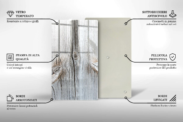 Sklenená doska na krájanie Svetlá štruktúra dreva