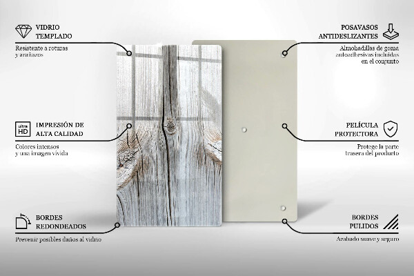 Sklenená doska na krájanie Svetlá štruktúra dreva