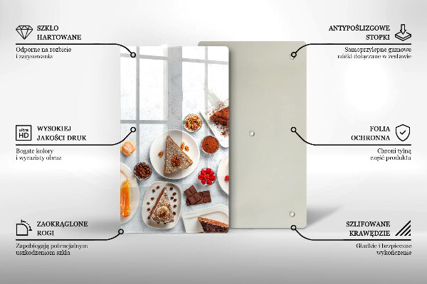 Sklenená doska na krájanie Sladkosť koláča