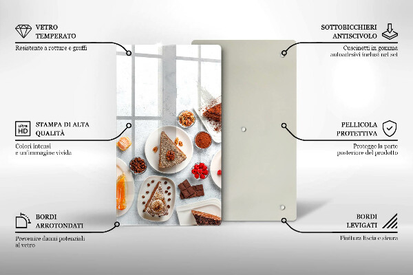 Sklenená doska na krájanie Sladkosť koláča