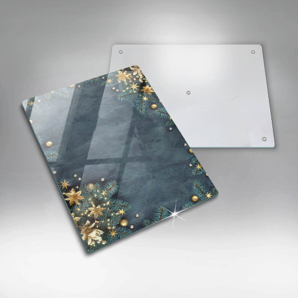 Sklenená doska na krájanie vianočné dekorácie