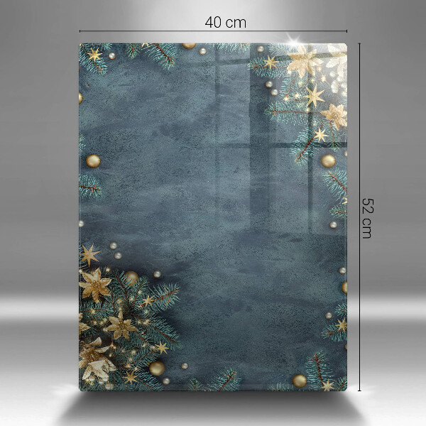 Sklenená doska na krájanie vianočné dekorácie