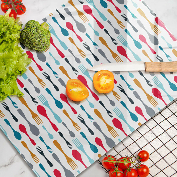 Sklenená doska na krájanie Ilustrácia lyžice