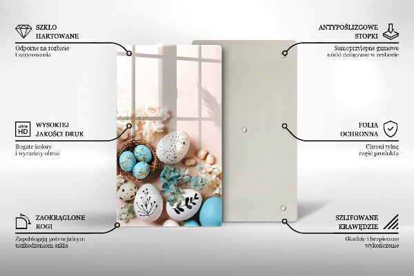 Sklenená doska na krájanie Veľkonočné ozdoby