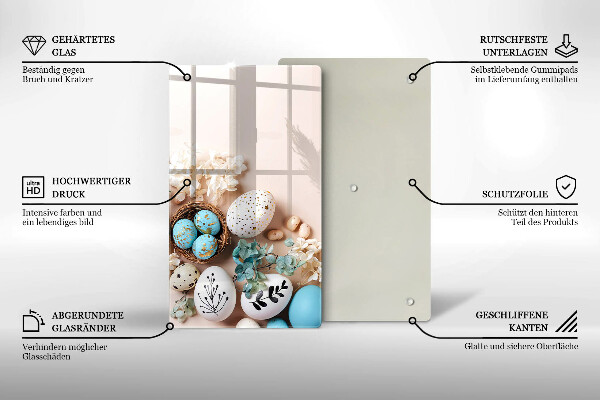 Sklenená doska na krájanie Veľkonočné ozdoby