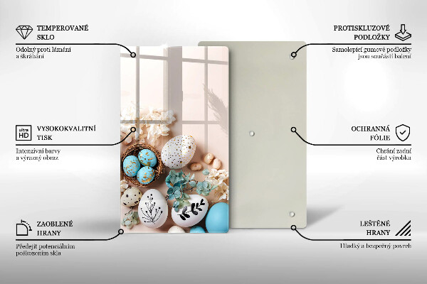 Sklenená doska na krájanie Veľkonočné ozdoby