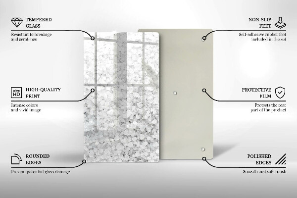 Sklenená doska na krájanie Kryštály soli