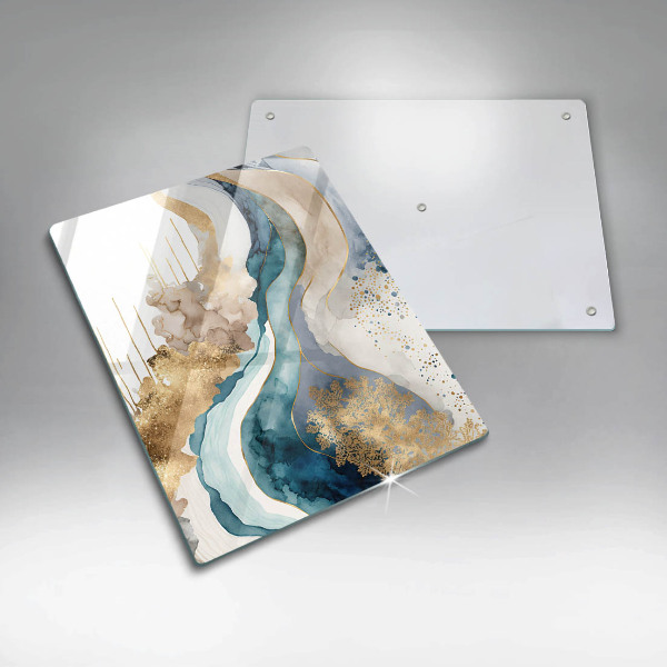 Sklenená doska na krájanie Farebný mramor