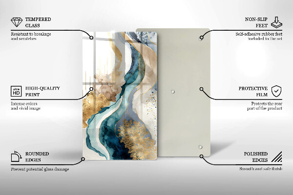 Sklenená doska na krájanie Farebný mramor