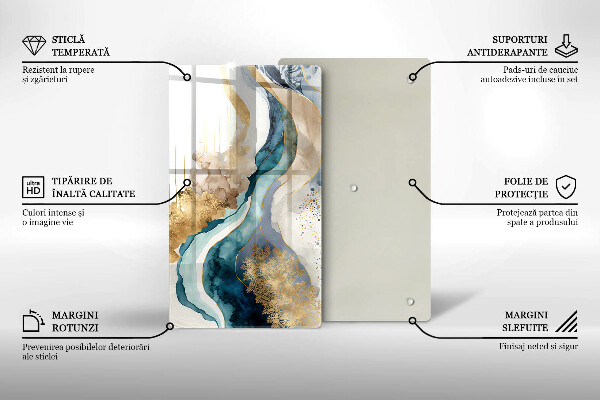 Sklenená doska na krájanie Farebný mramor