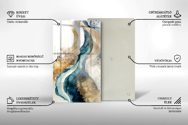 Sklenená doska na krájanie Farebný mramor