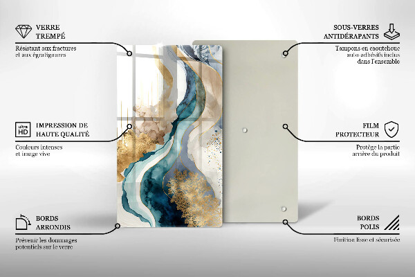 Sklenená doska na krájanie Farebný mramor