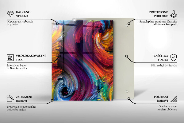 Sklenená doska na krájanie Farebný mramor