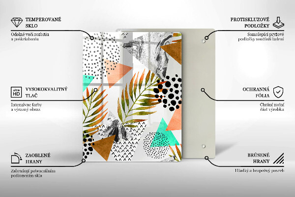 Sklenená doska na krájanie Modrý a zlatý mramor