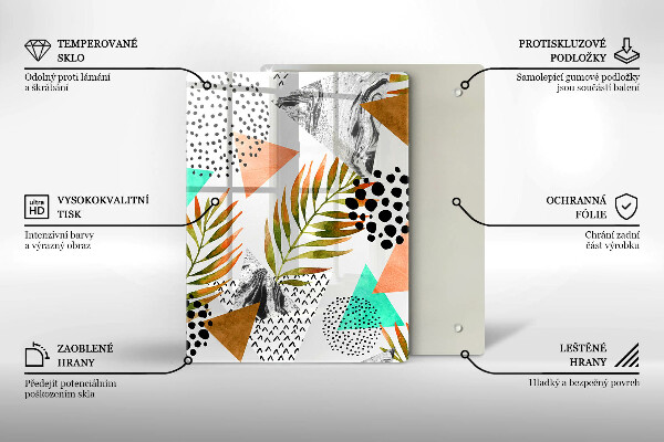 Sklenená doska na krájanie Modrý a zlatý mramor