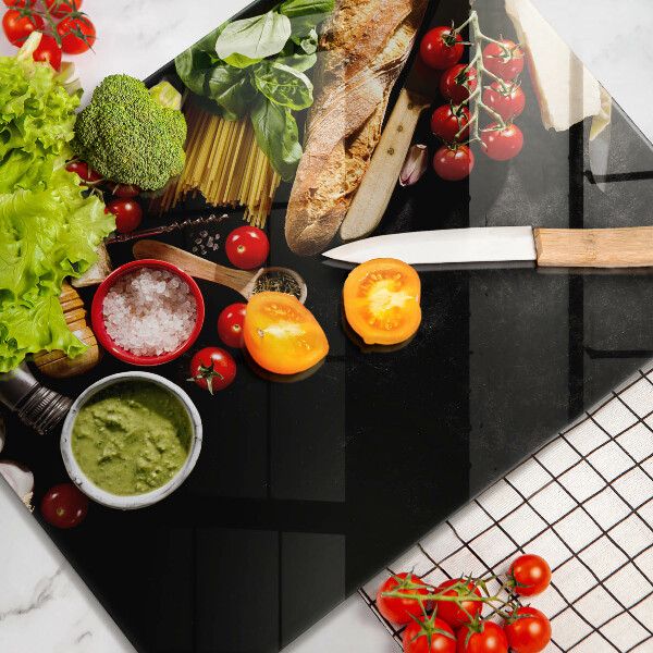 Sklenená doska na krájanie Talianske prísady a koreniny