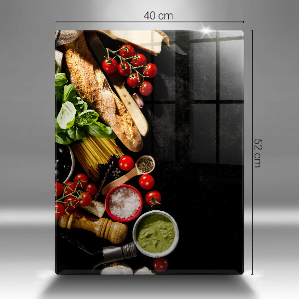 Sklenená doska na krájanie Talianske prísady a koreniny