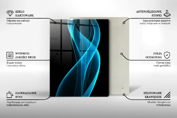 Sklenená doska na krájanie Detailný záber na čerešne