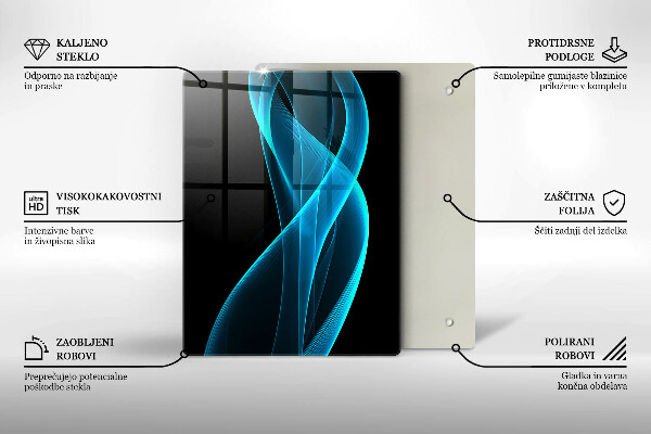 Sklenená doska na krájanie Detailný záber na čerešne