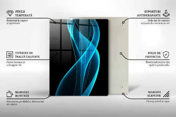 Sklenená doska na krájanie Detailný záber na čerešne