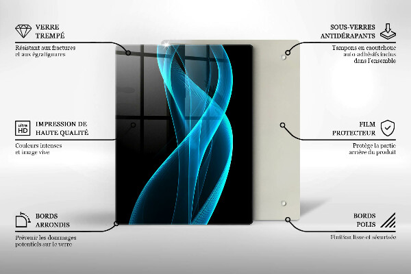 Sklenená doska na krájanie Detailný záber na čerešne