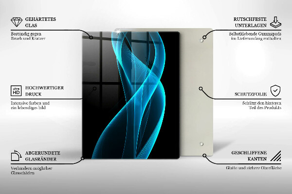 Sklenená doska na krájanie Detailný záber na čerešne