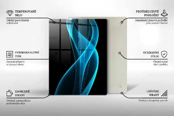 Sklenená doska na krájanie Detailný záber na čerešne