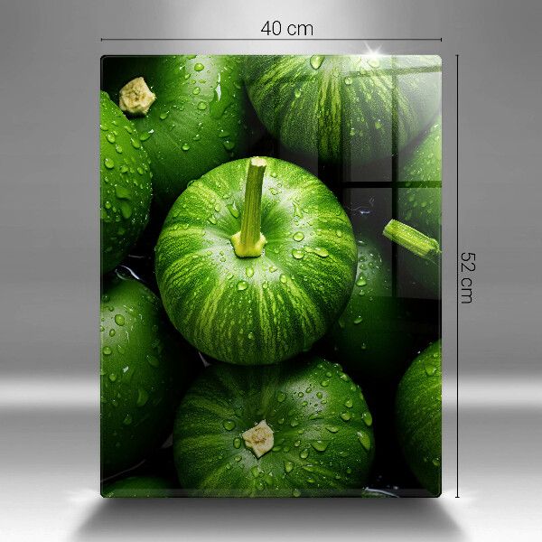 Sklenená doska na krájanie Zelené tekvice