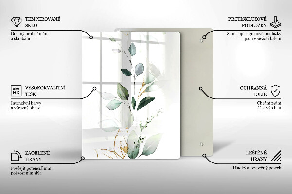 Sklenená doska na krájanie Zelené tekvice