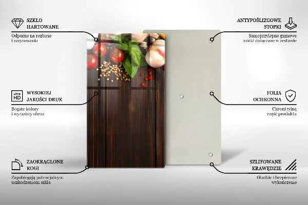 Sklenená doska na krájanie Zelenina na stole