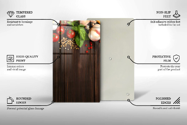 Sklenená doska na krájanie Zelenina na stole