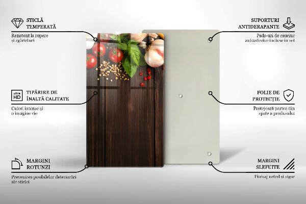 Sklenená doska na krájanie Zelenina na stole