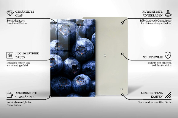 Sklenená doska na krájanie Zblízka bobúľ