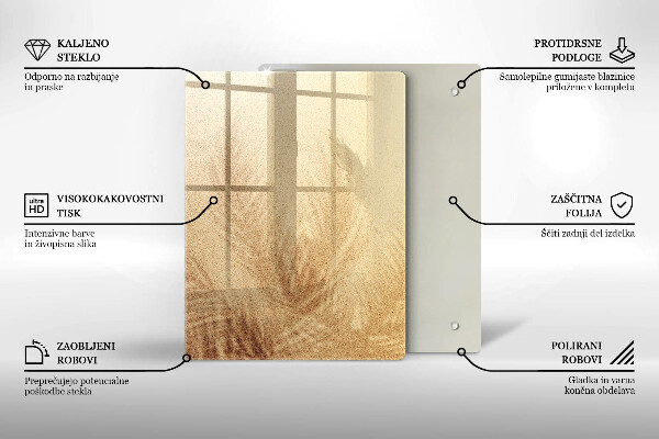 Sklenená doska na krájanie Orechy na bielom pozadí