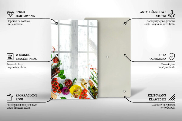 Sklenená doska na krájanie Zelenina a korenie