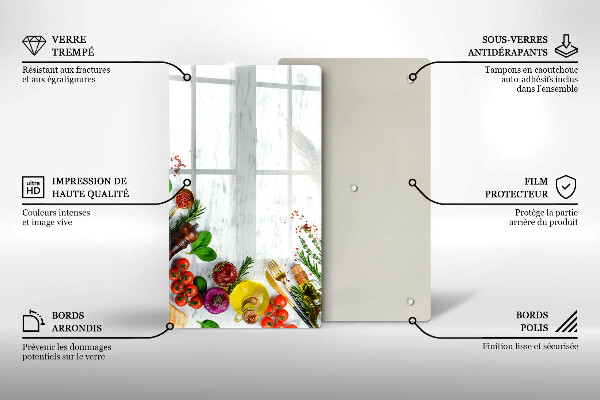 Sklenená doska na krájanie Zelenina a korenie