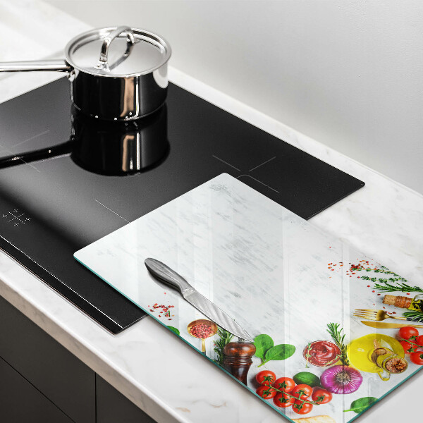 Sklenená doska na krájanie Zelenina a korenie