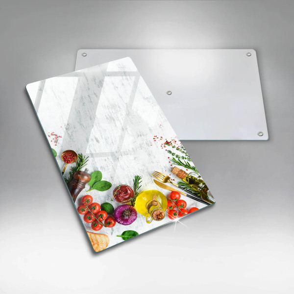 Sklenená doska na krájanie Zelenina a korenie