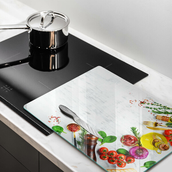 Sklenená doska na krájanie Zelenina a korenie