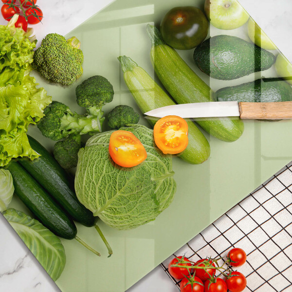 Sklenená doska na krájanie Zelené ovocie a zelenina