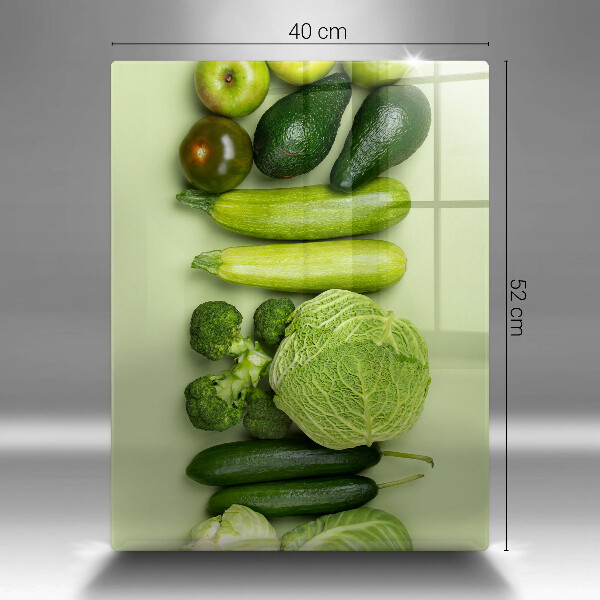 Sklenená doska na krájanie Zelené ovocie a zelenina