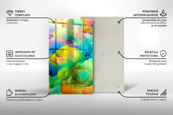 Kuchynská doska zo skla Farebná abstrakcia