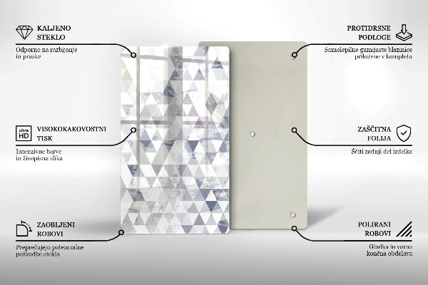 Kuchynská doska zo skla Vzor trojuholníkov