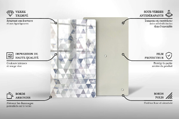 Kuchynská doska zo skla Vzor trojuholníkov