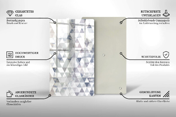 Kuchynská doska zo skla Vzor trojuholníkov